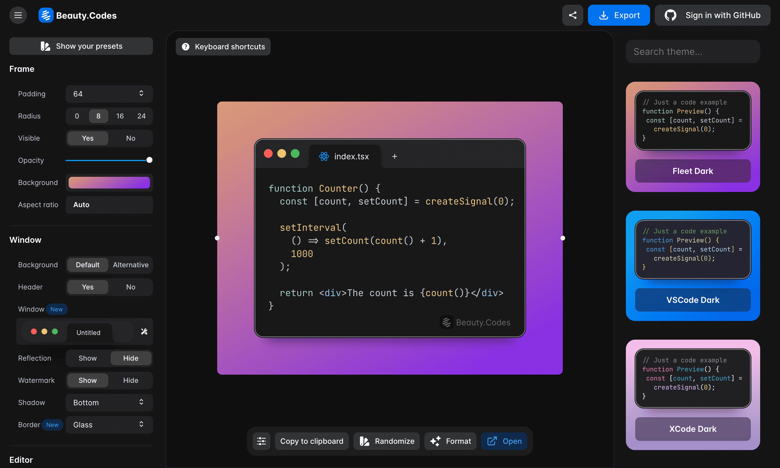 app screen